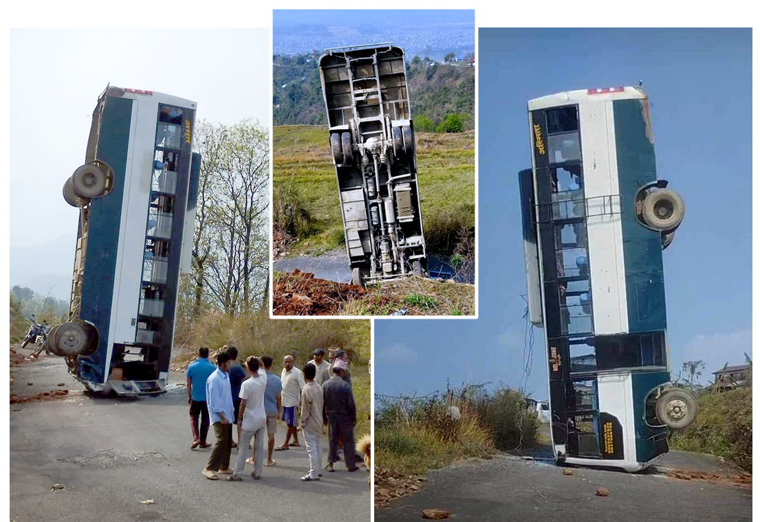बस दुर्घटनाको फोटो भाइरल