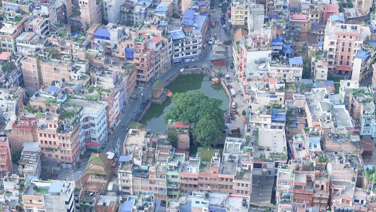 ड्रोनबाट देखिएको पिम्बहाल पोखरी (तस्बिरहरु)