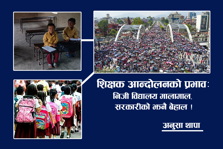 शिक्षक आन्दोलनको प्रभावः निजी विद्यालय मालामाल, सरकारीको झनै बेहाल