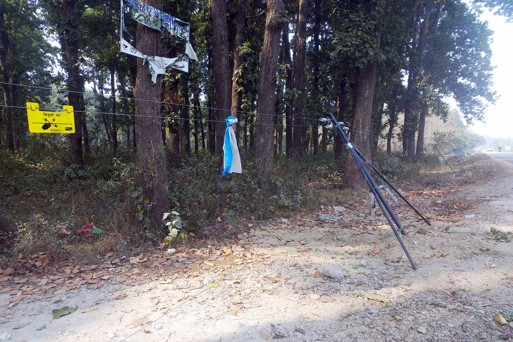 हात्ती नियन्त्रणका लागि विद्युतीय तारबार
