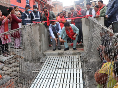 झोलुङ्गे पुलले जोडियो कार्यविनायक र मछिन्द्रबहाल