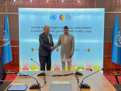 राष्ट्रपति पौडेल र राष्ट्र संघका महासचिव गुटेरेसबीच शिष्टाचार भेटवार्ता