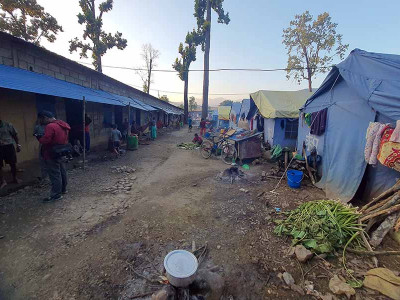 हुप्सेकोटका पहिरो विस्थापितलाई जाडो कटाउने चिन्ता