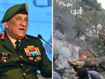 हेलिकोप्टर दुर्घटनामा भारतीय सेना प्रमुख रावतको मृत्यु 