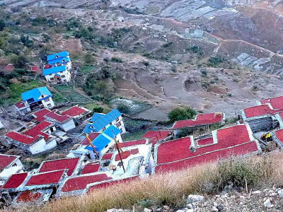 घरका छतभरि राताम्य खुर्सानी 