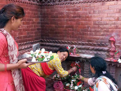 नेवार समुदायले गुँपुन्ही मनाउँदै