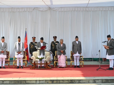 नवनियुक्त मन्त्री शर्माद्वारा पद तथा गोपनियताको शपथ